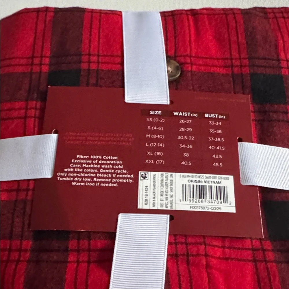 Flannel Pajamas Womens Medium Red Plaid - Picture 3 of 3